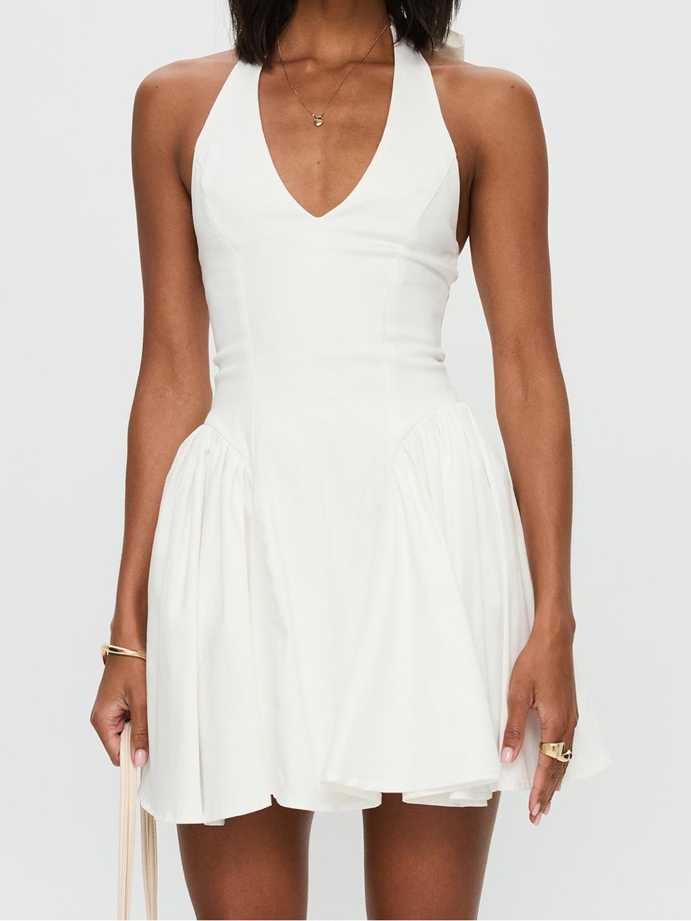 Princess Polly Karisse Halter Mini Dress White Sz 4